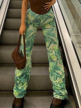 Pantalon à poils droits tie-dye